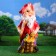 Garden figure "Gnome with a basket of vegetables large", 30x34x70cm