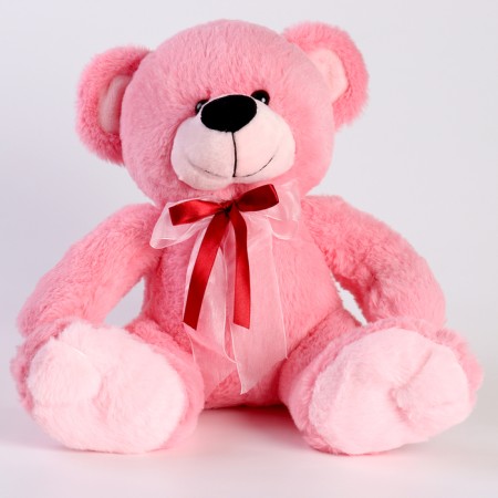 Soft toy "Bear" with a bow, 40 cm, pink color
