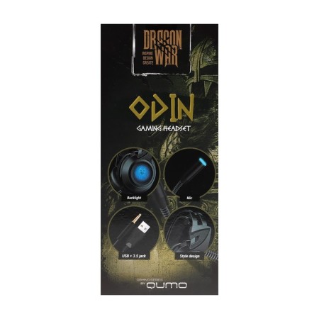 The headphones of Qumo Odin, game, microphone, 3.5+usb, 2.2m, backlight, black-8