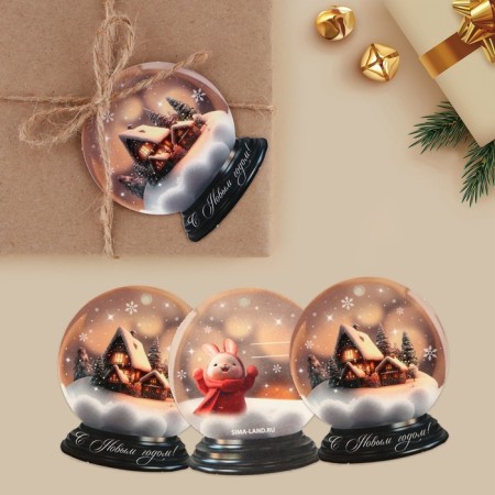 Schildik decorative for the gift "Snow Ball", 6 x 7 cm, New Year