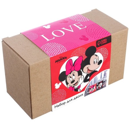 Set of paired mugs, 350 ml "Love", Mickey and Friends-2