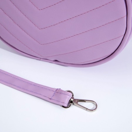 Bag Women's Round Artificial Leather, 18x18 cm, lilac color-6
