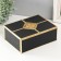 Casket glass, leatherette with a metal frame "Eastern pattern" Black 14.6x18.6x7 cm