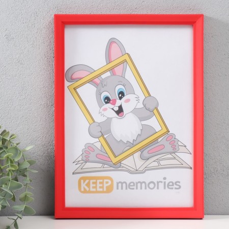 Photo frame plastic 21x30 cm 5 series, red-1