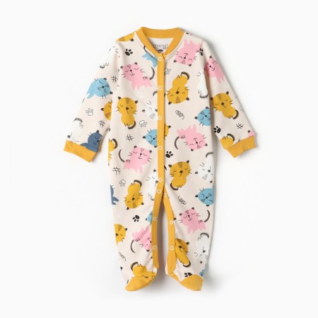 Combineson children, cream color/kittens, height 86 cm
