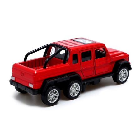 Metal machine "Jeep 6x6", 1:32, inertia, color red-3