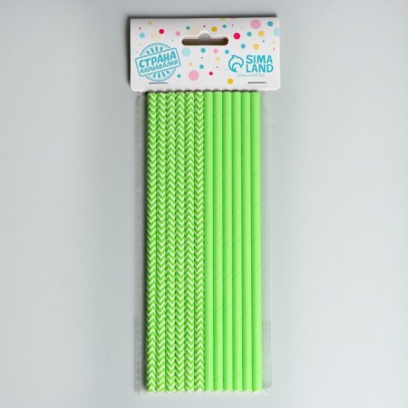 Assorted cocktail tubes, set 12 pcs., Green color