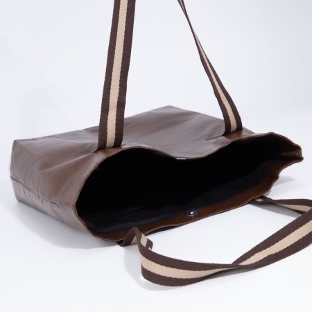 Shopper bag on magnet, brown color-4