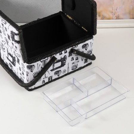 Casket for needlework "Sewe attributes" 19x26x14.5 cm-4