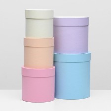 Set of round boxes 5 in 1 upk Land, dawn, 23 x 23 x 25 - 15 x 15 x 15 cm