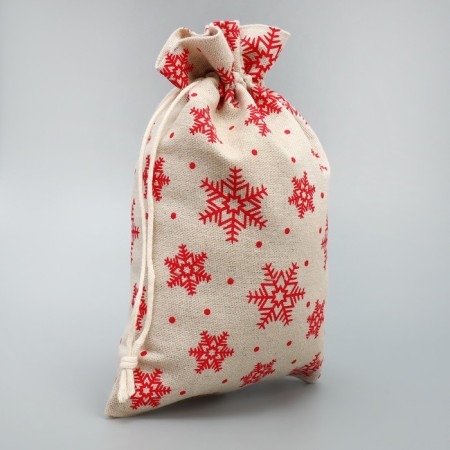 Bag Gift canvas “I give all my heart”, snowflakes, canvas, 16 x 24 cm +/- 1.5 cm, New Year-2