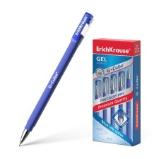 Gel pen Erichkrause G-Cube, blue ink, node 0.5 mm, with Soft Touch coating, with a square cross-section of the case, the length of the letter line is 500 meters