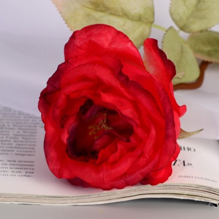 Artificial flowers "silk rose" d-10 cm 45 cm, red-1