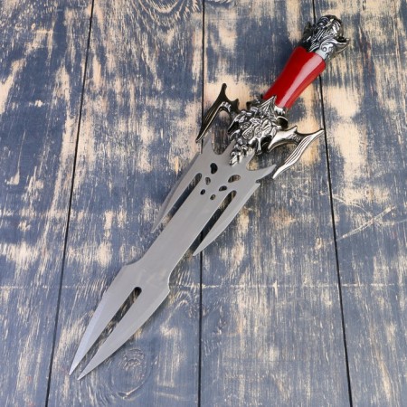 Souvenir sword on a tablet, blade 27 cm, handle with the head of the old man-2