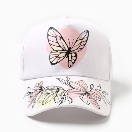 Baseball cap "Butterflies", white color, size 54-1
