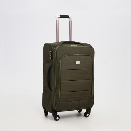Small 24 suitcase "On a zipper, code castle, with extension, khaki color-1