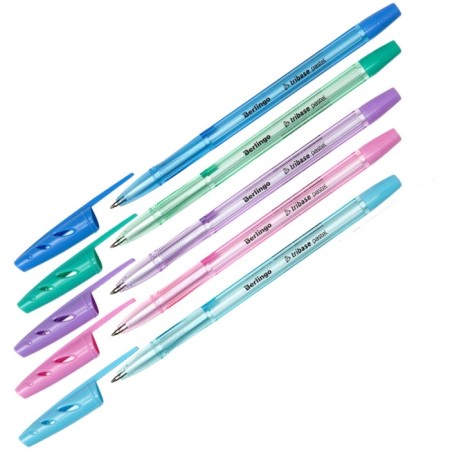 Ballpoint handle Tribase Pastel, node 0.7 mm, blue ink, mix