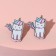 Children's earrings "chosen" unicorns, colored in silver