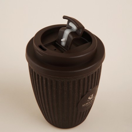 A glass with a lid SL Home, 250 ml, 9.5 × 9.5 × 12.5 cm, brown color-3