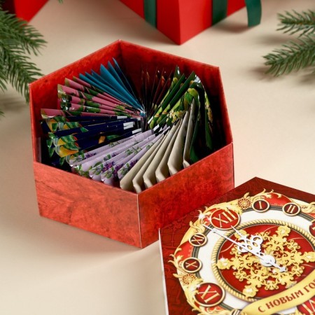 New Year! Tea collection "New Year's watches" Assorted, 75.6 g (42 bags x 1.8 g).-3
