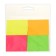Set 4 blocks with a sticky edge of 38mm. x 51 mm., 50 sheets, x 4 colors, fluorescent colors