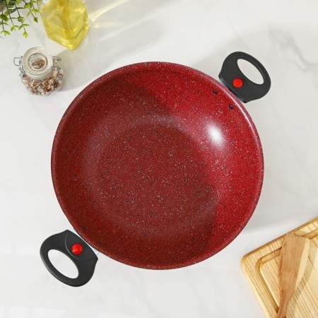 Kazan, 4 l, d = 28 cm, glass cover, two removable handles, red color-12