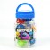 Velcro "eyes", the color of mix, in a jar