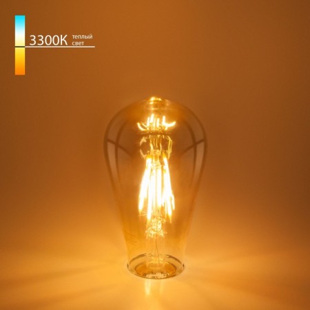 Filament LED lamp Elektrostandard, ST64 F, 65x65x140 mm, 6W, E27, 850LM, 3300K