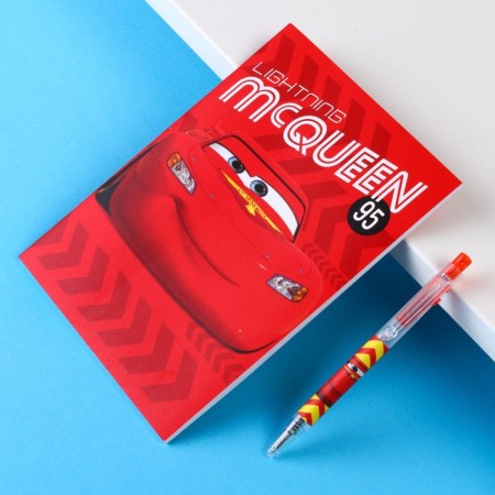 Chancellery set, notebook A6, pen, stickers, cars-1