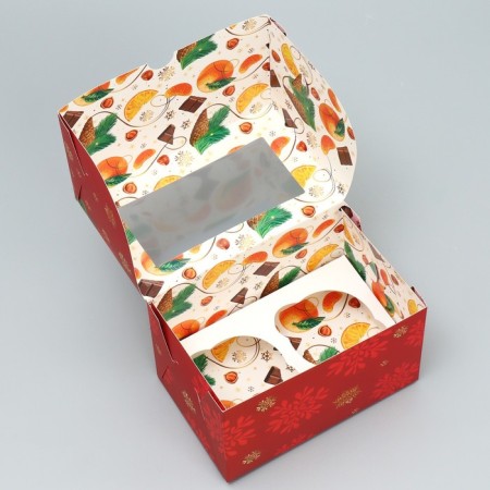 Folding box with bilateral application of “magic moments”, 16 x 10 x 10 cm, New Year-2