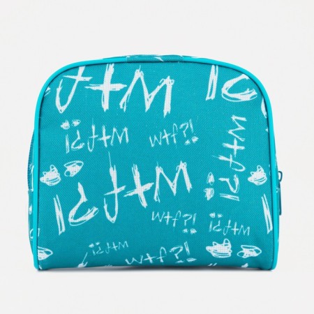 Lightning cosmetic bag, external pocket, turquoise color-1