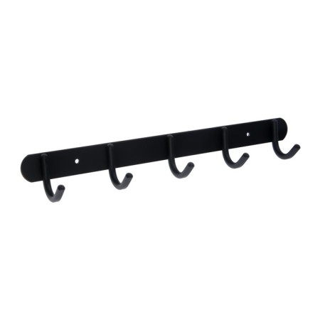 Holder for towels Accoona, 5 hooks, moving, black color, brass