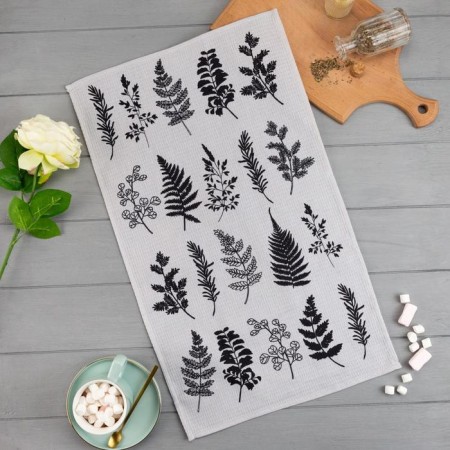 Towel of the kitchen shade "Leaves" 35x60 cm, 100% cotton, 160g/m2