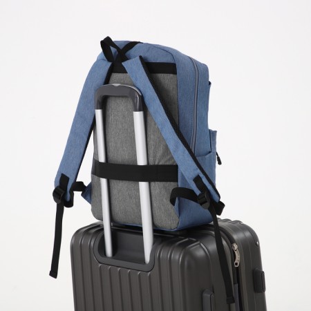School backpack from lightning textiles, Fulldorn, external pocket, blue color-6