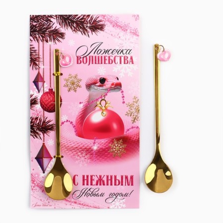New Year's spoon with a plastic suspension "New Year: with a delicate New Year", 14.8 x 2.7 cm-2