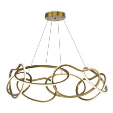 Suspension lamp ST LUCE. SL6505.203.84. Abra. 1x84 W, LED, 4000K, 6720 LM, 92x92x30 cm, golden color