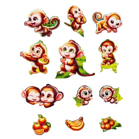 Puzzle liner "Monkey with kids", 14 details-3