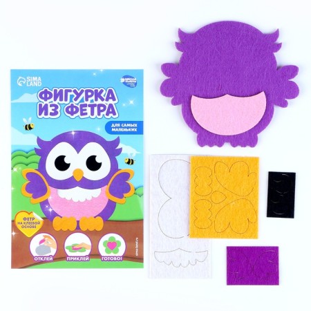 Flooding from felt for kids "wise owl", 15 x 10 cm-1