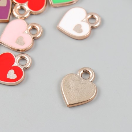Decor for creativity plastic for metal "Heart in the heart" Mix set 10 pcs 0.2x1.5x1.9 cm-2