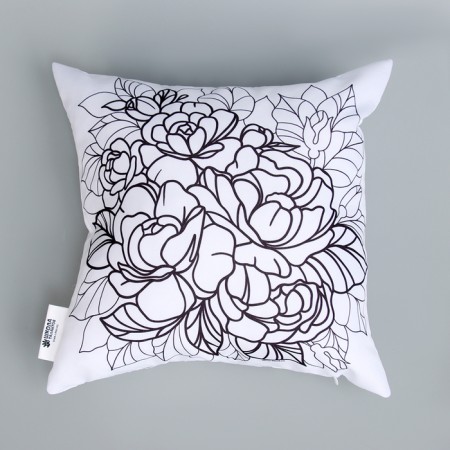 Pillowcase for coloring "peonies", 30 x 30 cm-6