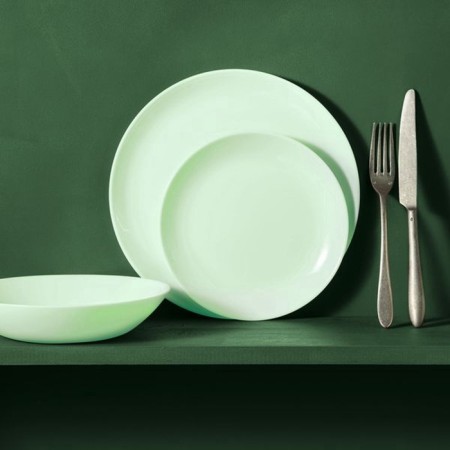 Deep plate Luminarc Diwali Paradise Green, 700 ml, D = 20 cm, glass-ceramic, light green-1