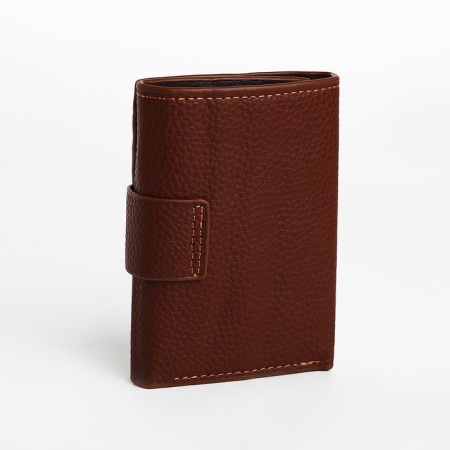 Male purse on a magnet, department for bills, for maps, for coins, brown color-1