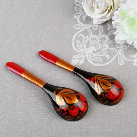 Spoon "Berry", salad, 6 × 21, Khokhloma-3