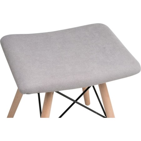 Stool Ben array of beech/metal/fabric, natural/gray 40x40x44 cm-3