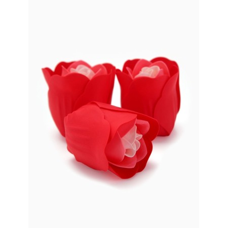 A set of soap roses in a box is 8 pieces, red and white with a hare-6