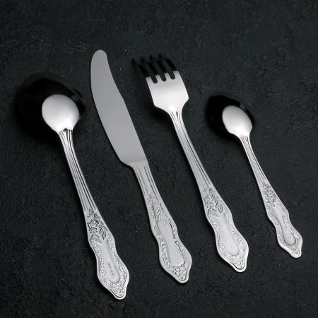 Set of cutlery "Slav", 24 items, thickness 1.2 mm, silver color-2