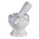 A mortar with a pestle made of stone is medium, 250 ml, white marble, in a box