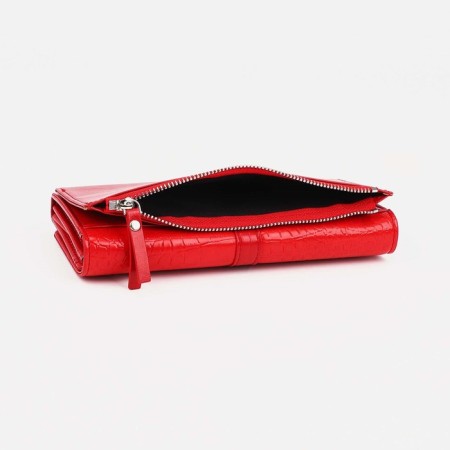 Women's wallet on magnets, red color-2