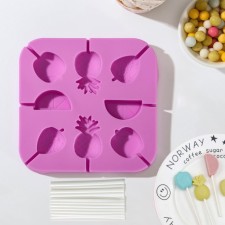 Form for the candies of the “tropics”, silicone, 13.5 × 13.5 × 1.2 cm, 8 cells, with sticks, color mix