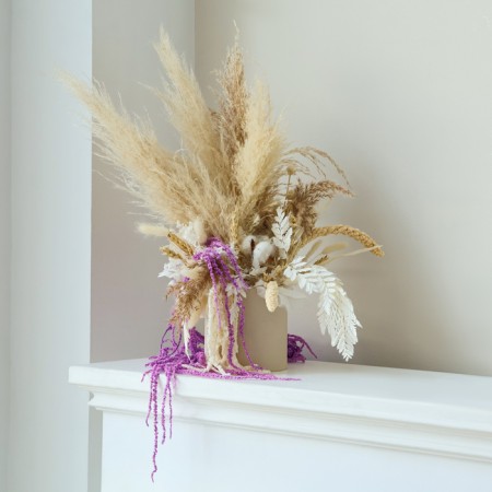 Dry amaranth flowers, 100 g, sheet size: from 50 to 60 cm, purple color-1